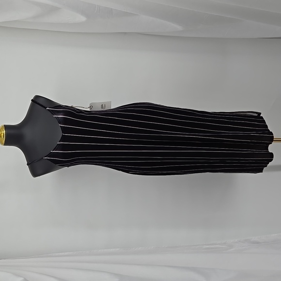 Leith Dress Velvet Striped Slits Both Sides V Neck Strappy Midi Dress Size XS - Picture 1 of 16